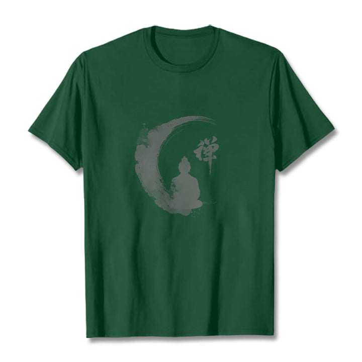 Camiseta de algodón con estampado de Buddha Stones de Buda - Verde bosque - 2XL - image 11