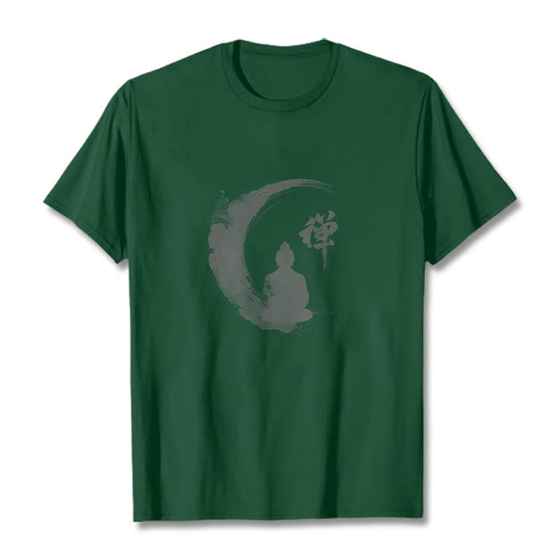Camiseta de algodón con estampado de Buddha Stones de Buda - Verde bosque - 2XL - image 10