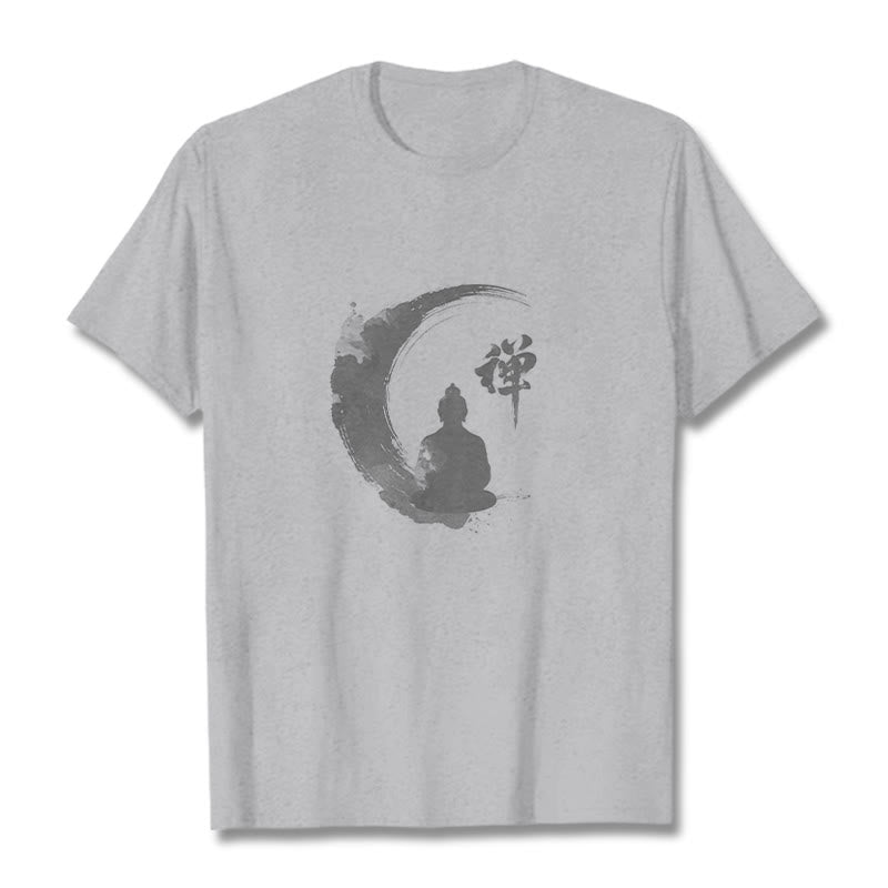 Camiseta de algodón con estampado de Buddha Stones de Buda - Gris claro - 2XL - image 20