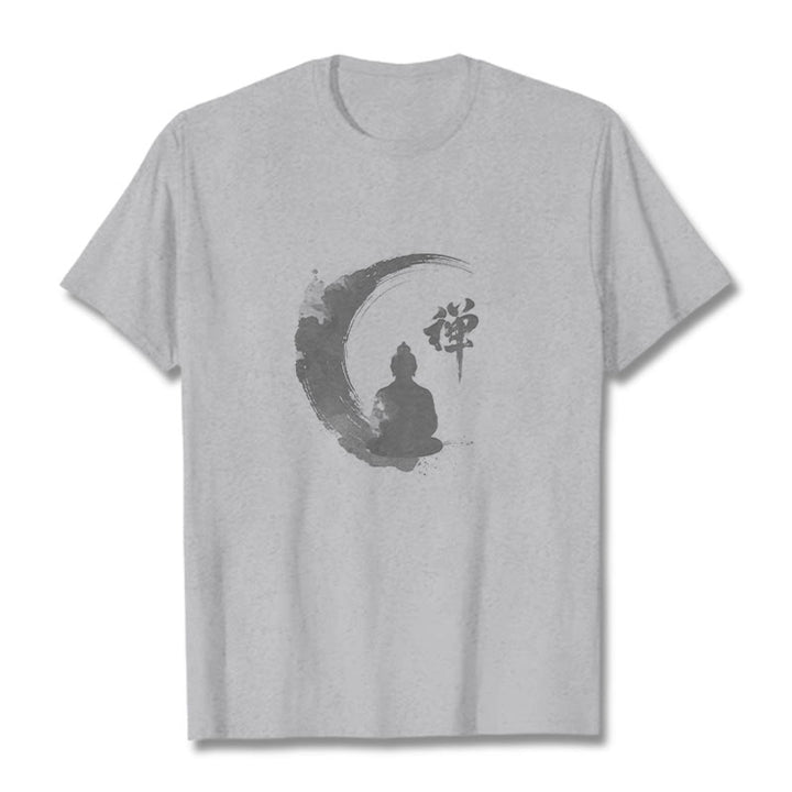 Camiseta de algodón con estampado de Buddha Stones de Buda - Gris claro - 2XL - image 19