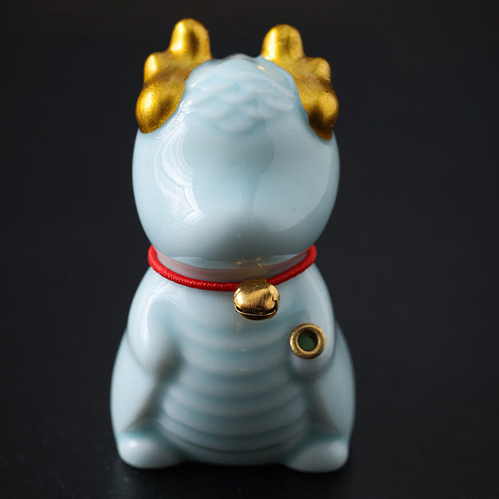 Quemador de incienso de cerámica curativo con forma de campana de dragón y Buddha Stones para decoración de escritorio