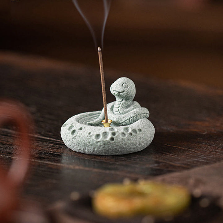 Quemador de incienso curativo con Buddha Stones y zodíaco chino para decoración de escritorio