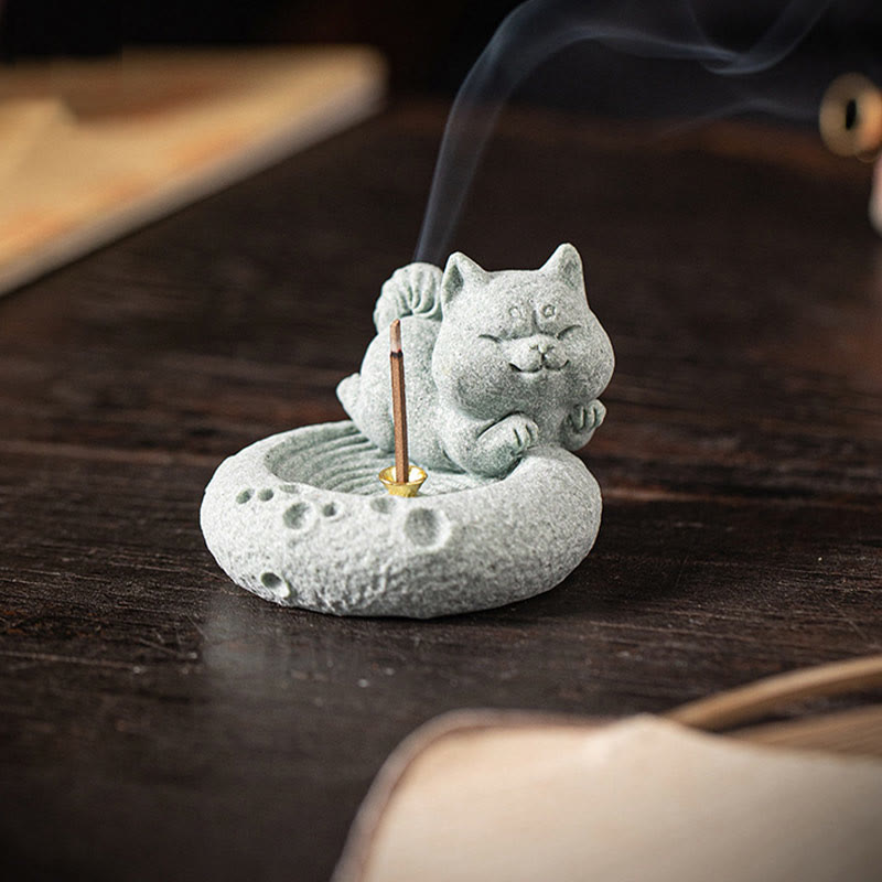Quemador de incienso curativo con Buddha Stones y zodíaco chino para decoración de escritorio