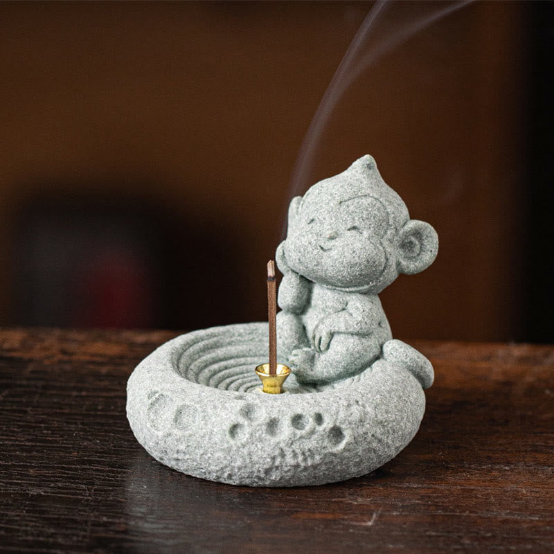 Quemador de incienso curativo con Buddha Stones y zodíaco chino para decoración de escritorio