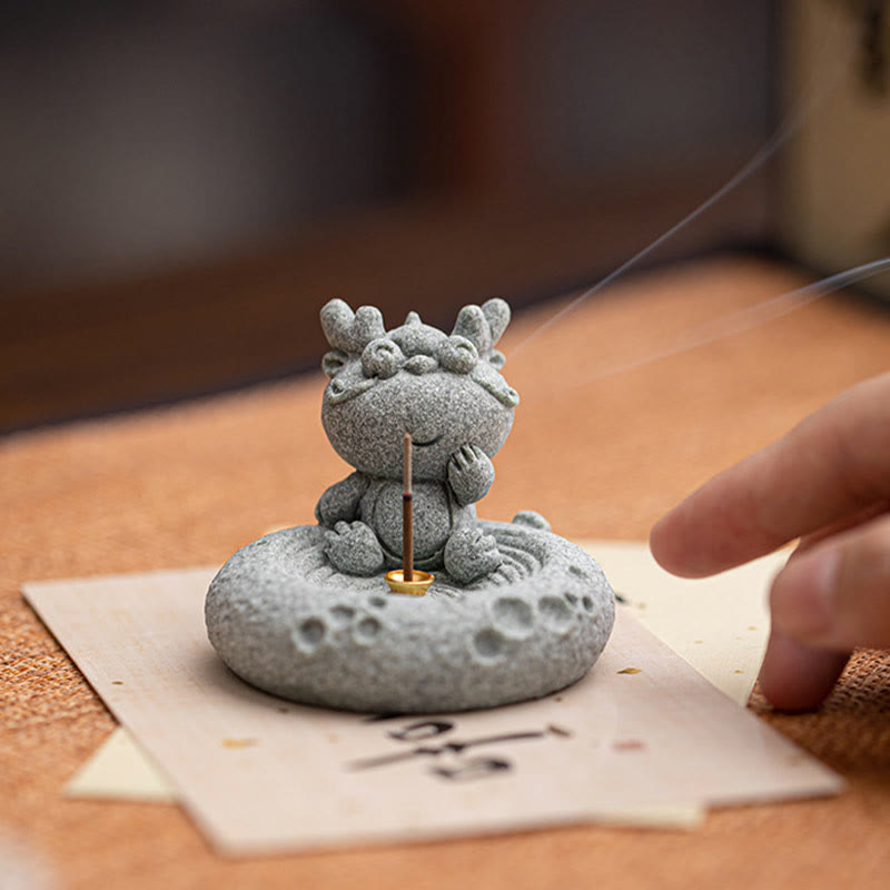 Quemador de incienso curativo con Buddha Stones y zodíaco chino para decoración de escritorio