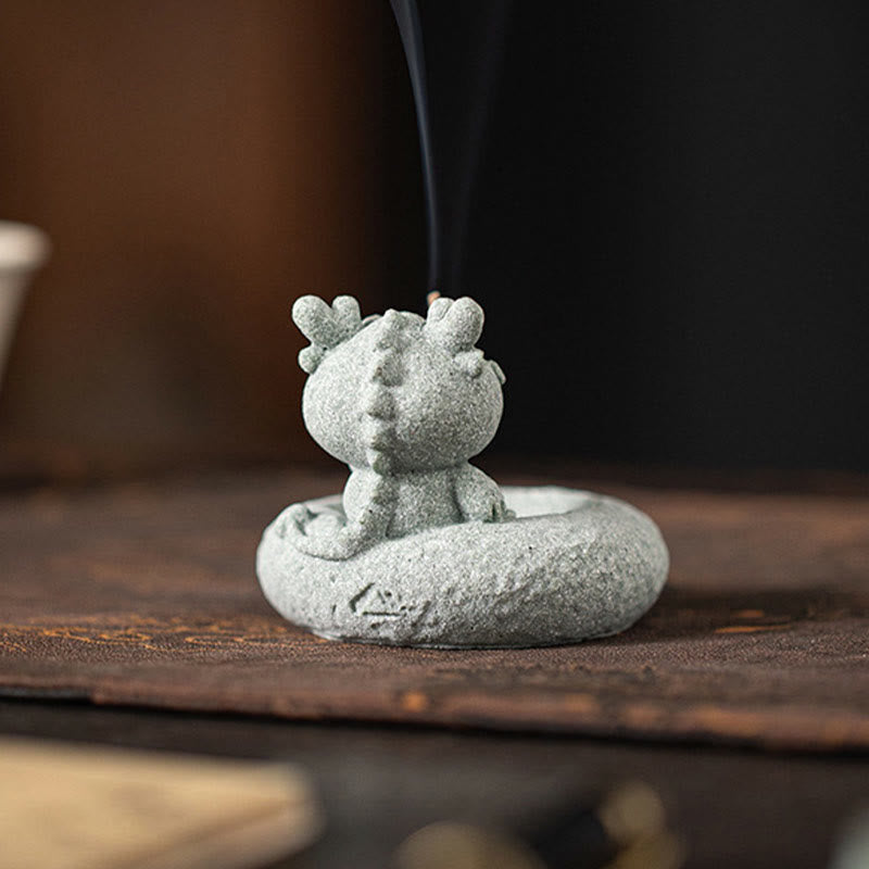 Quemador de incienso curativo con Buddha Stones y zodíaco chino para decoración de escritorio