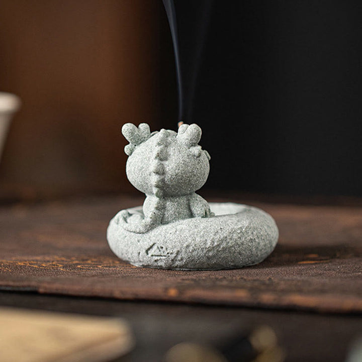 Quemador de incienso curativo con Buddha Stones y zodíaco chino para decoración de escritorio