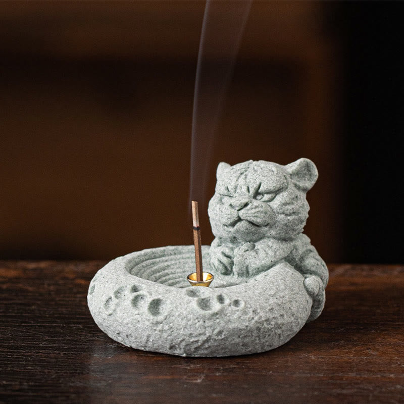 Quemador de incienso curativo con Buddha Stones y zodíaco chino para decoración de escritorio