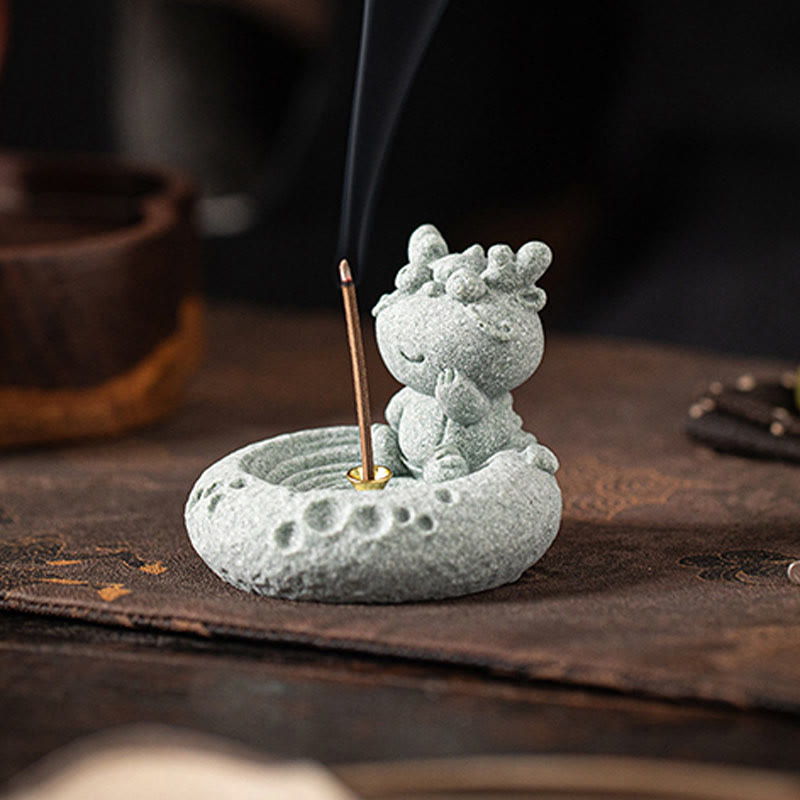 Quemador de incienso curativo con Buddha Stones y zodíaco chino para decoración de escritorio