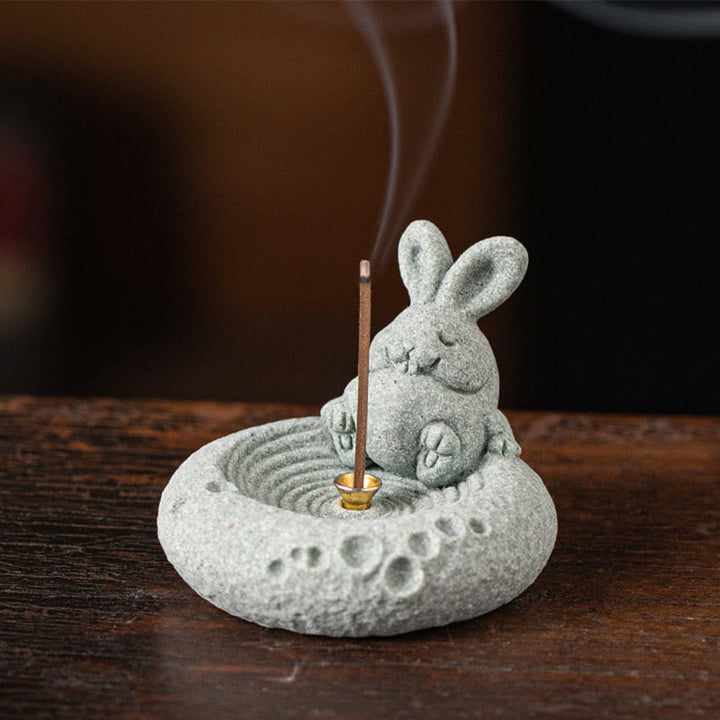 Quemador de incienso curativo con Buddha Stones y zodíaco chino para decoración de escritorio