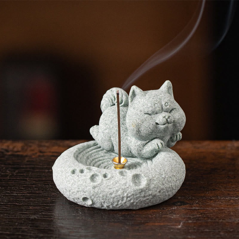 Quemador de incienso curativo con Buddha Stones y zodíaco chino para decoración de escritorio