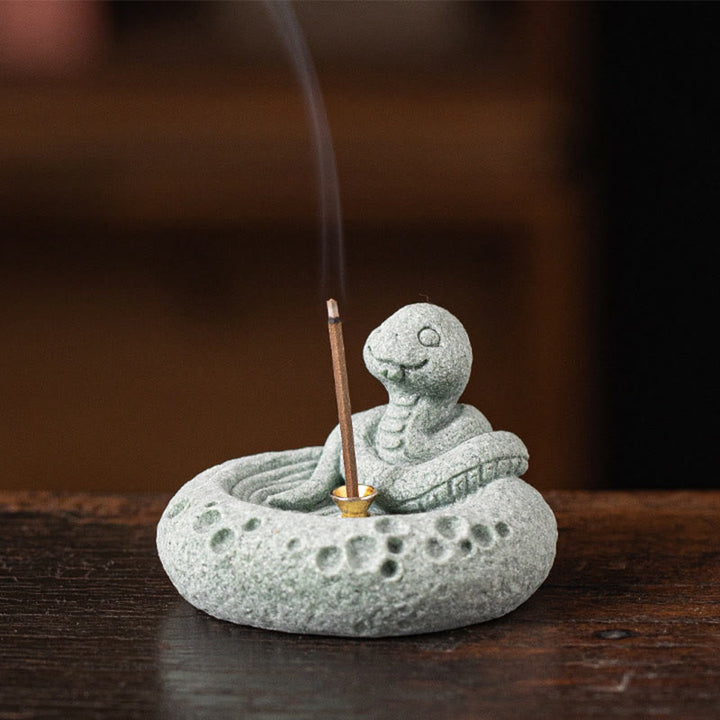 Quemador de incienso curativo con Buddha Stones y zodíaco chino para decoración de escritorio