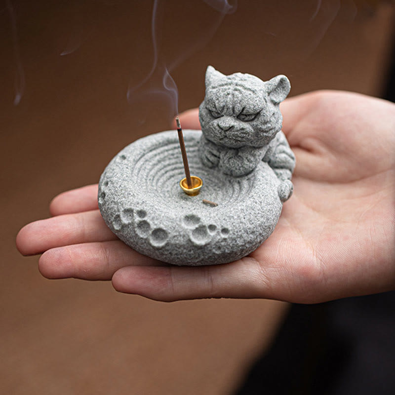 Quemador de incienso curativo con Buddha Stones y zodíaco chino para decoración de escritorio