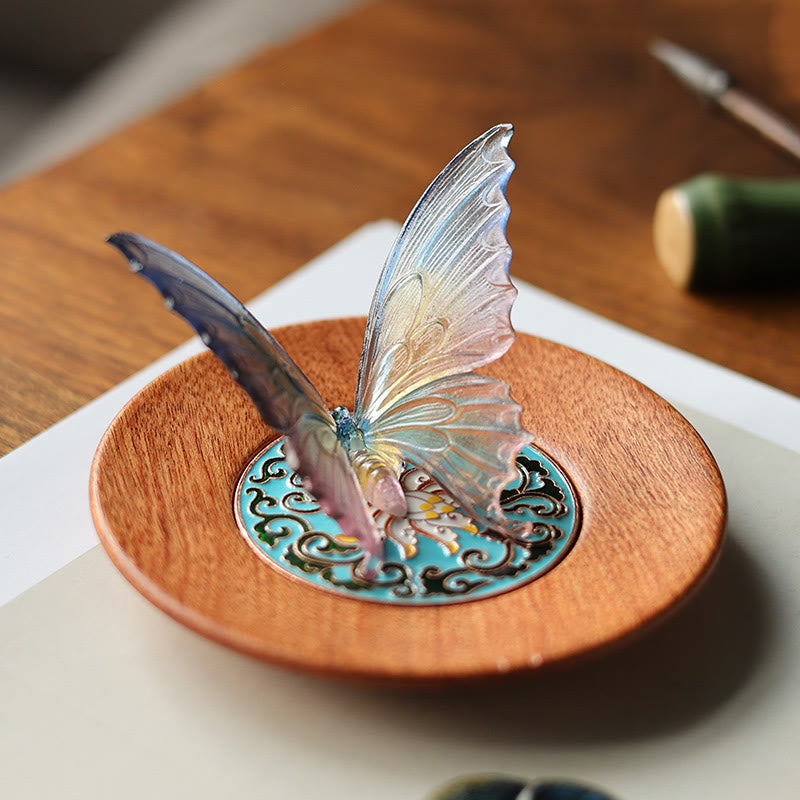 Quemador de incienso curativo con forma de mariposa y Buddha Stones para decoración de escritorio