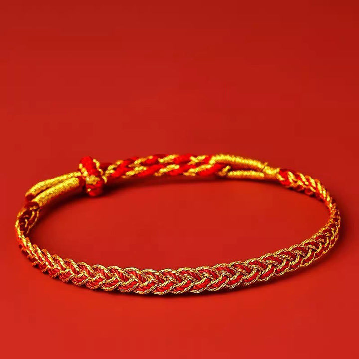 Pulsera de la suerte con hilo rojo y amarillo y Buddha Stones