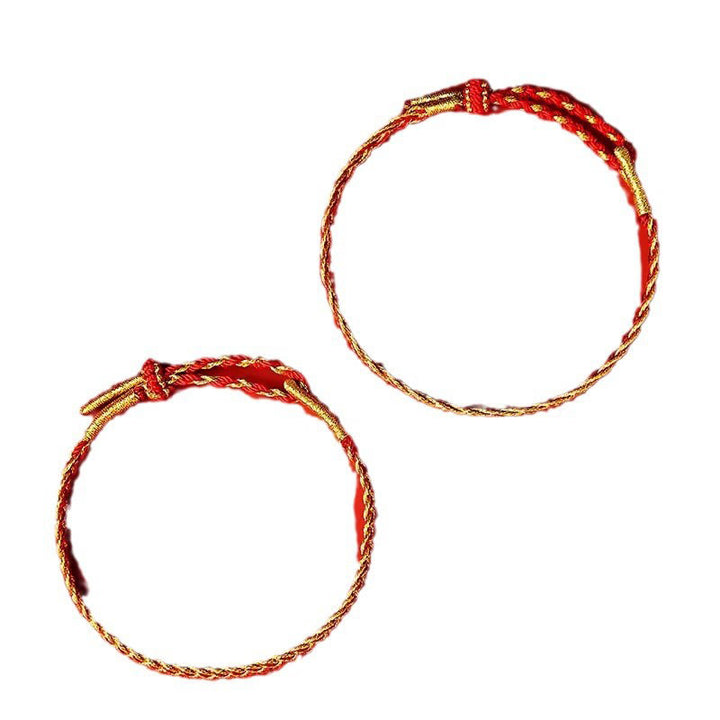 Pulsera de la suerte con hilo rojo y amarillo y Buddha Stones