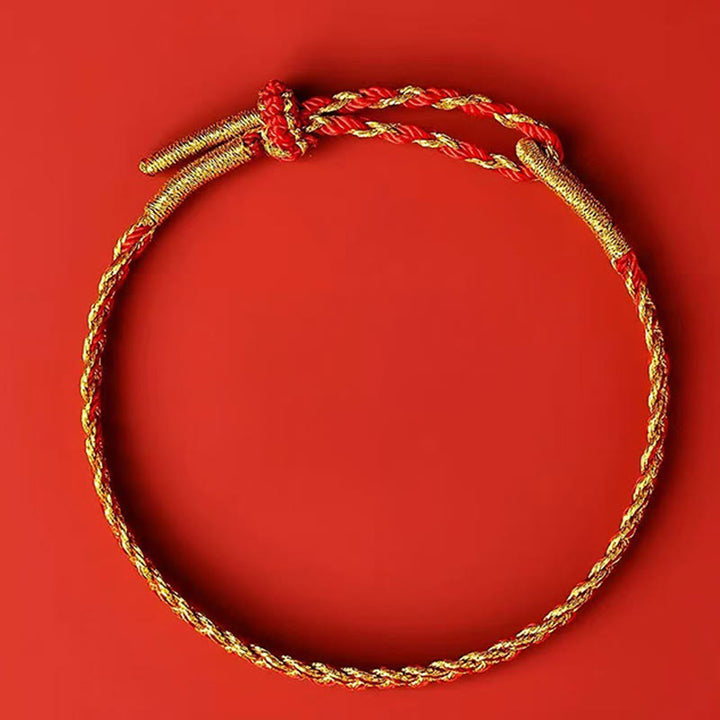 Pulsera de la suerte con hilo rojo y amarillo y Buddha Stones