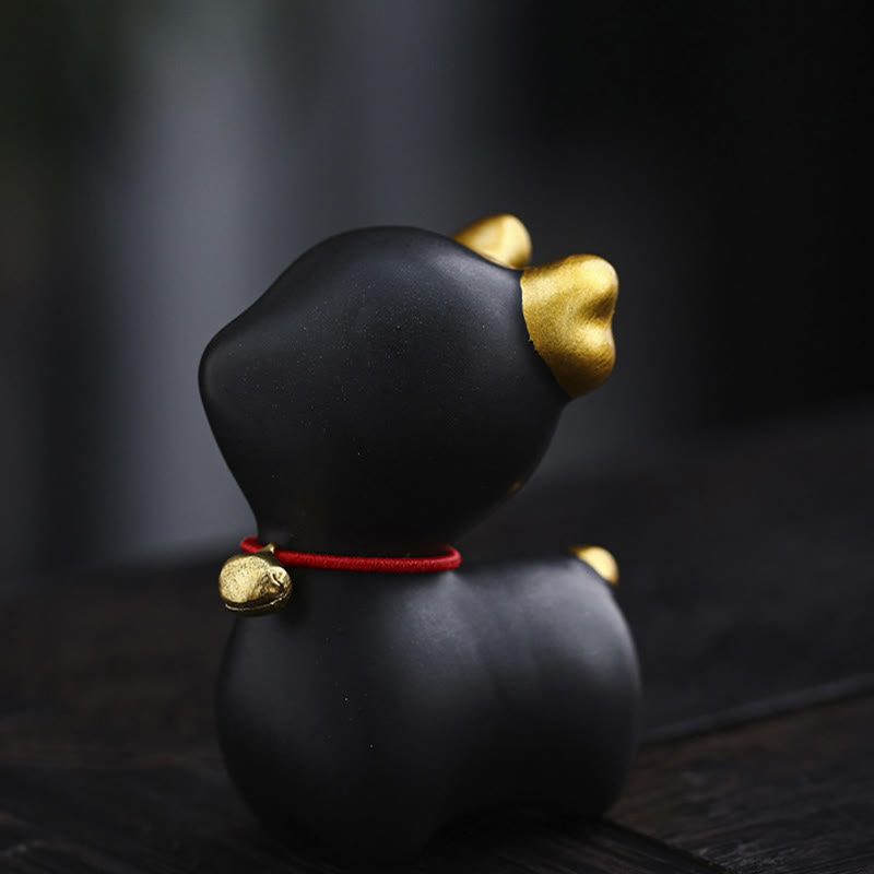 Figura decorativa de cerámica para escritorio del hogar con forma de ciervo en miniatura con Buddha Stones
