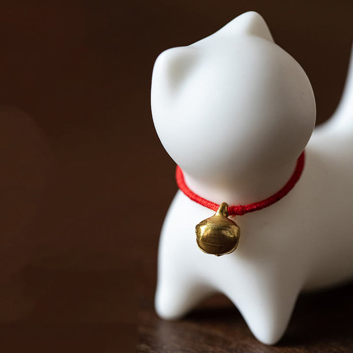 Figura decorativa de cerámica para escritorio del hogar con forma de gato acostado de pie y Buddha Stones - image 9