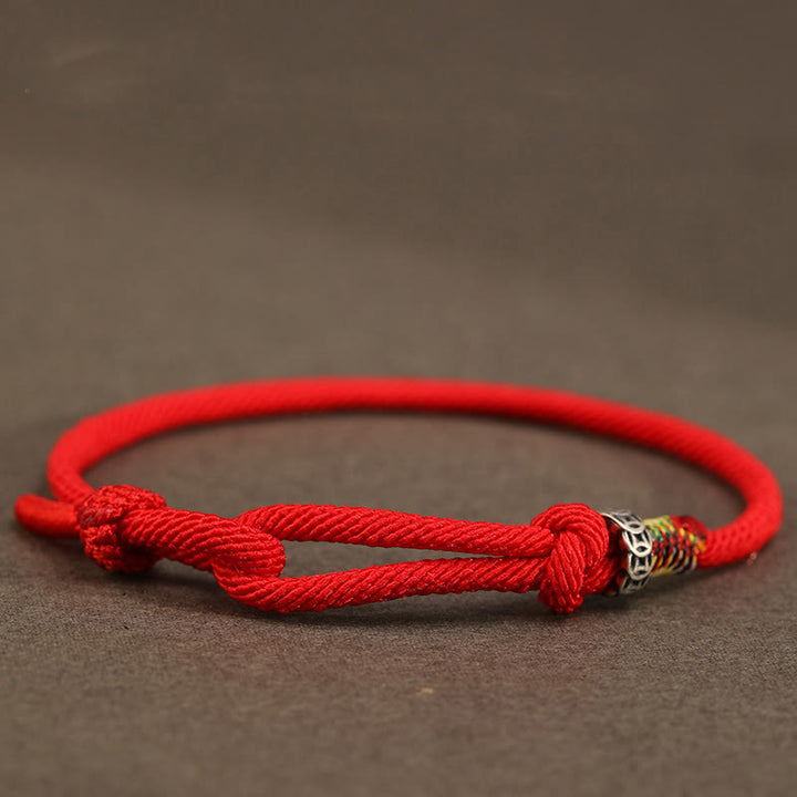 Pulsera de la suerte con monedas de plata de ley 999 y hilo rojo de Buddha Stones en plata de ley 925