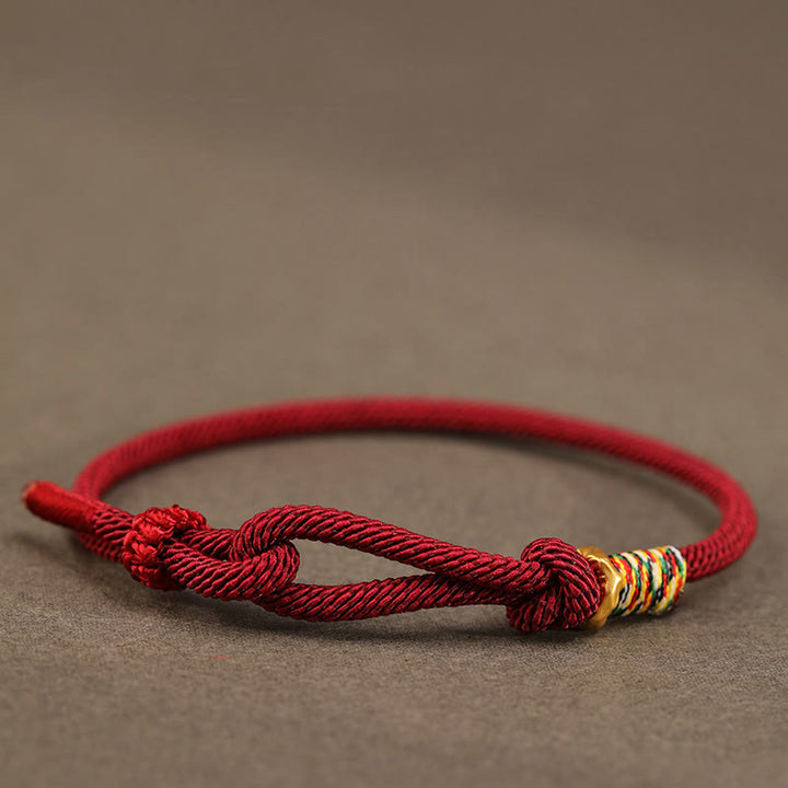 Pulsera de la suerte con monedas de plata de ley 999 y hilo rojo de Buddha Stones en plata de ley 925 - Hilo rojo oscuro - Anillo de oro de plata de ley 999 - 16-17 cm - image 11