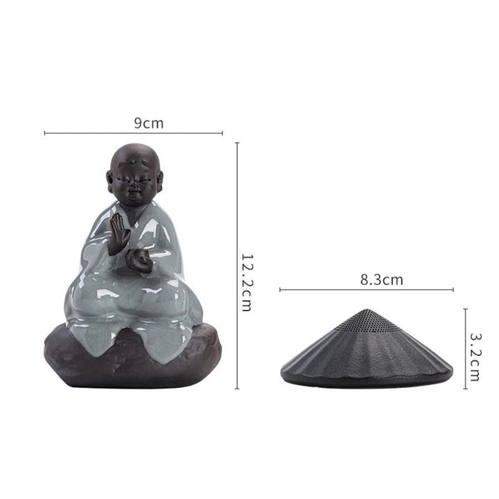 Colador de cerámica con forma de monje zen y piedras de Buddha Stones , accesorio para té, figurita decorativa para el hogar