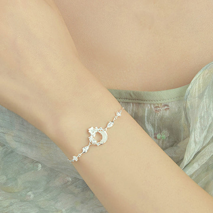 Pulsera de plata de ley 925 con circonita cúbica, perla y loto con jade hetiano y Buddha Stones - image 4