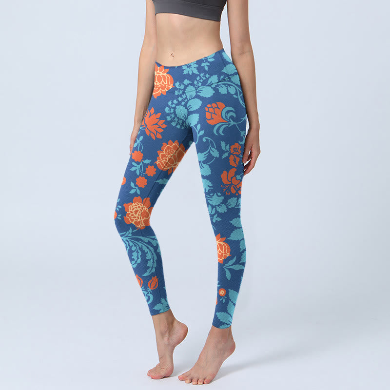 Leggings de yoga para mujer con estampado de Buddha Stones - Azul acero - US18，UK/AU22，EU50 (4XL) - image 0