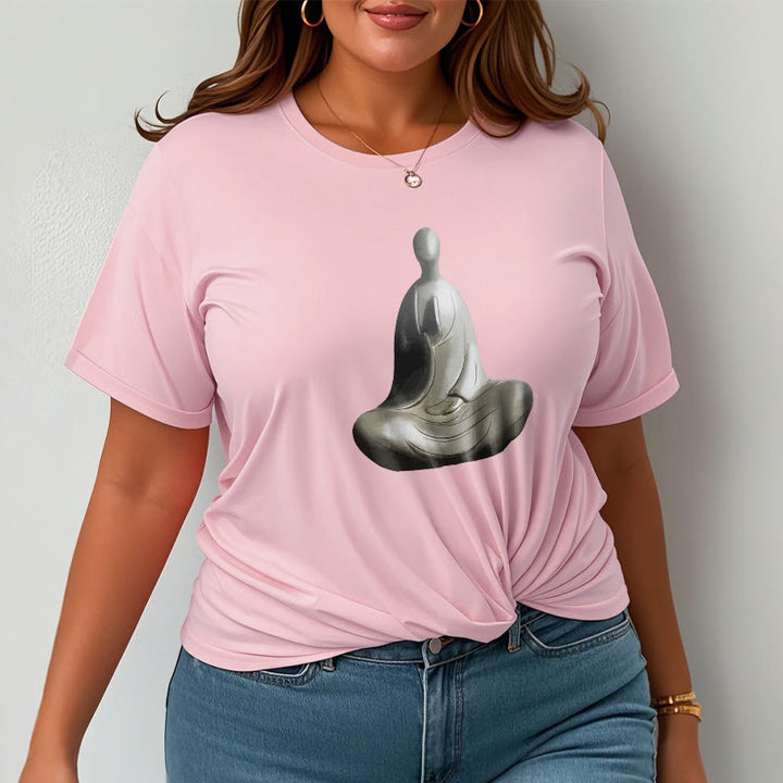 Camiseta de algodón con estampado de Buda sin forma y Buddha Stones en color gris - image 20
