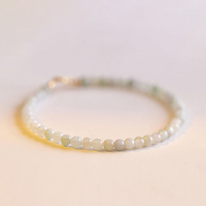 Pulsera de cobre chapada en oro de 14 k con cuentas ultrafinas de jade de 2 mm y Buddha Stones