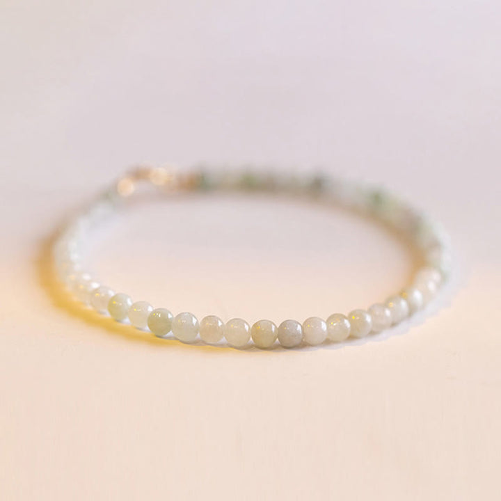Pulsera de cobre chapada en oro de 14 k con cuentas ultrafinas de jade de 2 mm y Buddha Stones
