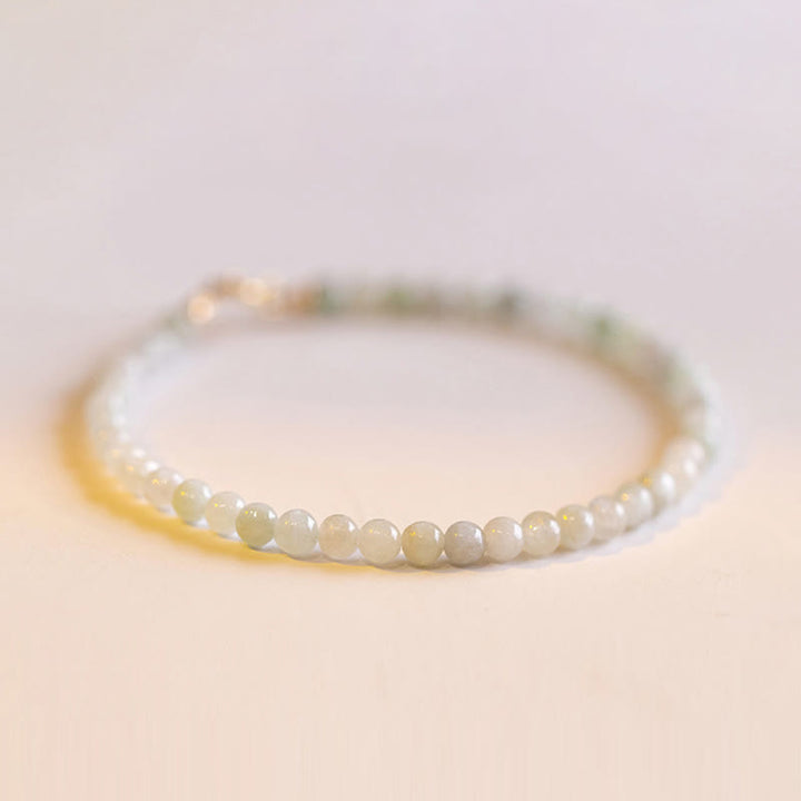 Pulsera de cobre chapada en oro de 14 k con cuentas ultrafinas de jade de 2 mm y Buddha Stones