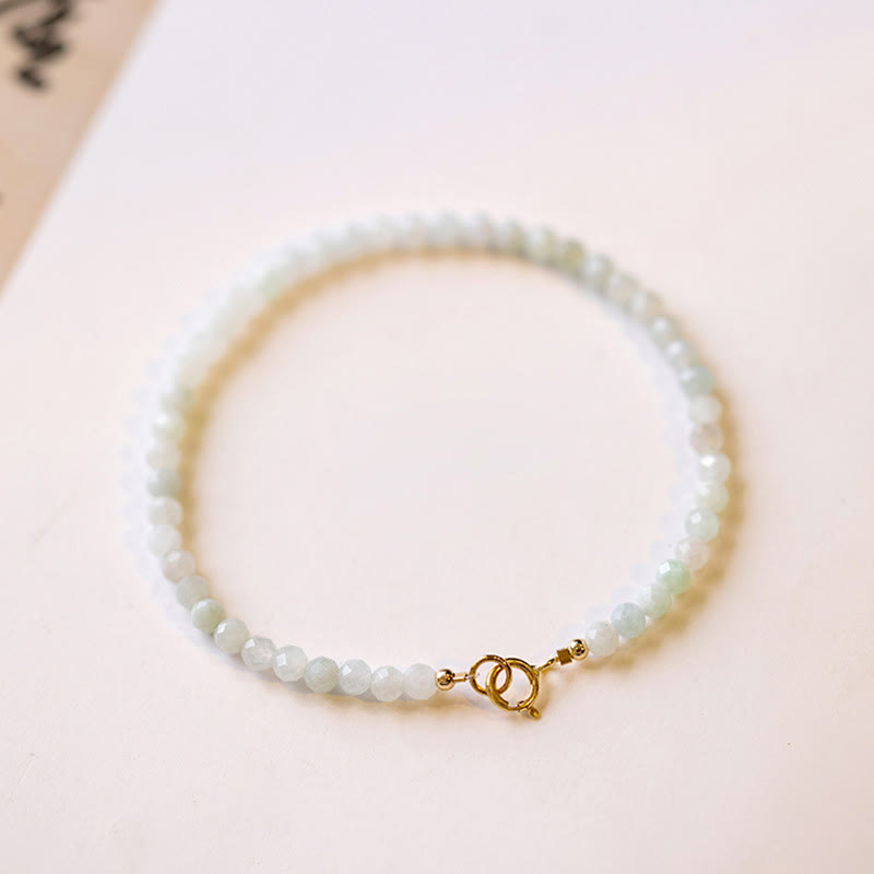 Pulsera de cobre chapada en oro de 14 k con cuentas ultrafinas de jade de 2 mm y Buddha Stones