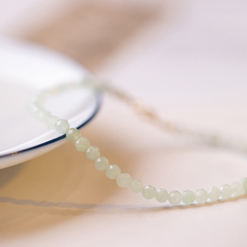 Pulsera de cobre chapada en oro de 14 k con cuentas ultrafinas de jade de 2 mm y Buddha Stones