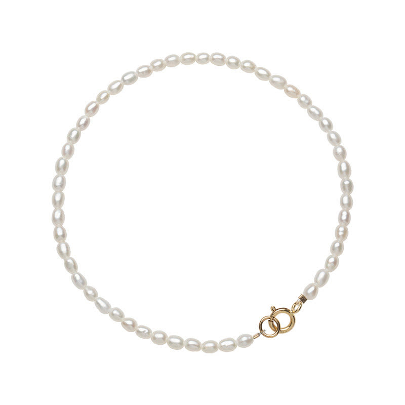 Pulsera de la sabiduría de cobre bañada en oro de 14 k con perlas naturales ultrafinas de 2 mm y Buddha Stones