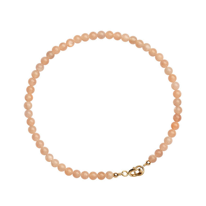 Pulsera de cobre chapada en oro de 14 k con cuentas ultrafinas de piedra solar de 3 mm y Buddha Stones