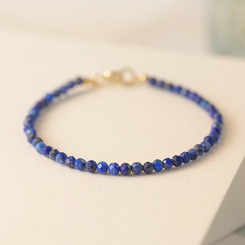 Pulsera de equilibrio con cuentas ultrafinas de lazurita y Buddha Stones