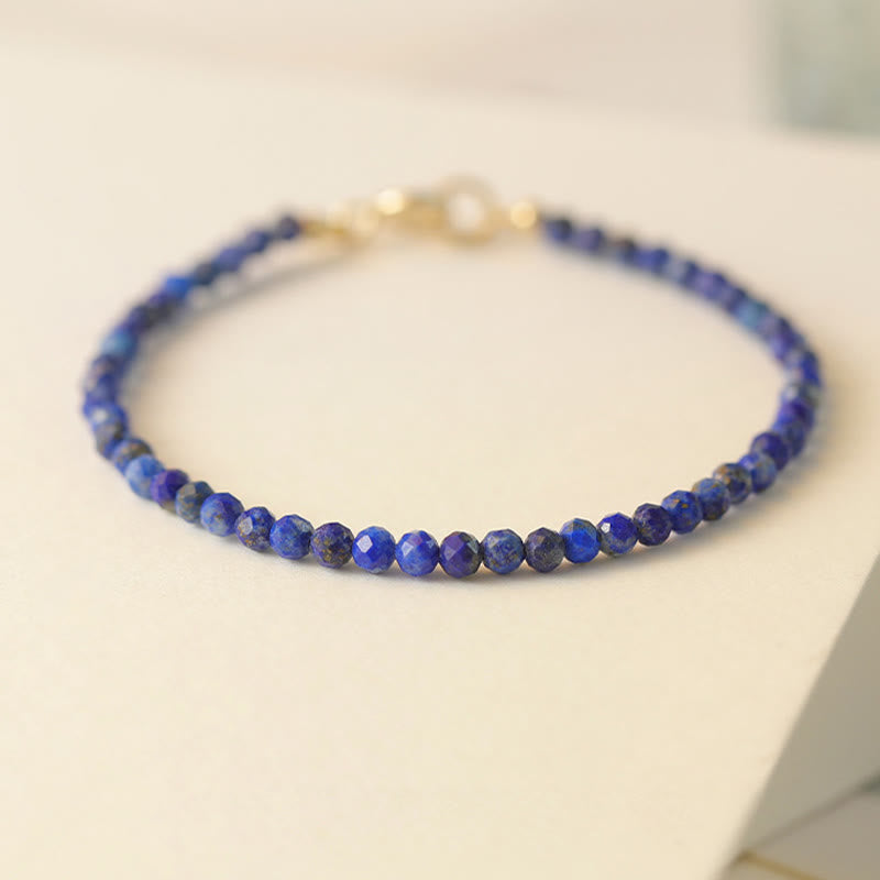 Pulsera de equilibrio con cuentas ultrafinas de lazurita y Buddha Stones