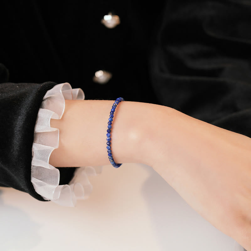 Pulsera de equilibrio con cuentas ultrafinas de lazurita y Buddha Stones