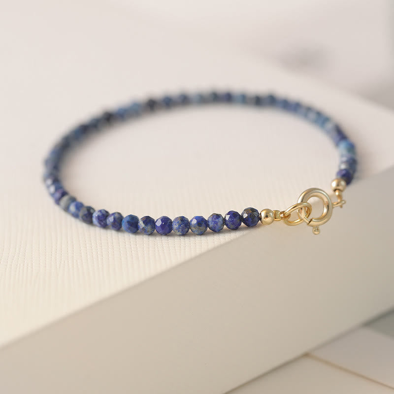 Pulsera de equilibrio con cuentas ultrafinas de lazurita y Buddha Stones