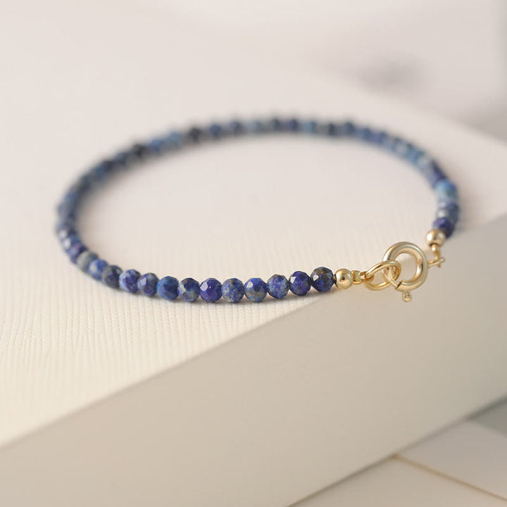Pulsera de equilibrio con cuentas ultrafinas de lazurita y Buddha Stones