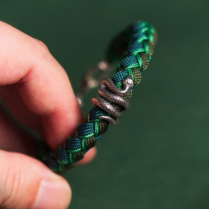 Pulsera trenzada protectora de hilo de plata de ley 999 con Buddha Stones y año de la serpiente - image 3