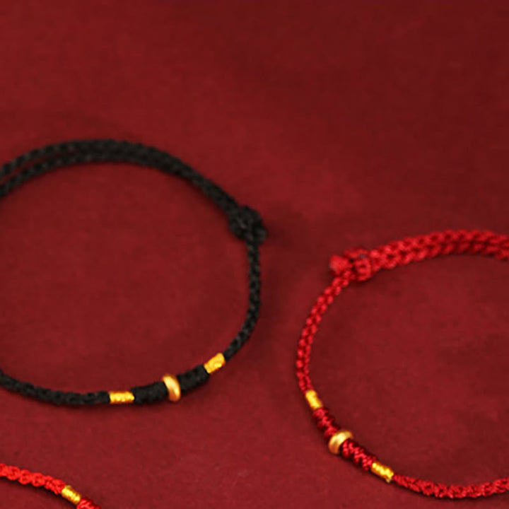 Pulsera trenzada para tobillo con pequeñas cuentas de la suerte de oro 999 y Buddha Stones - image 13