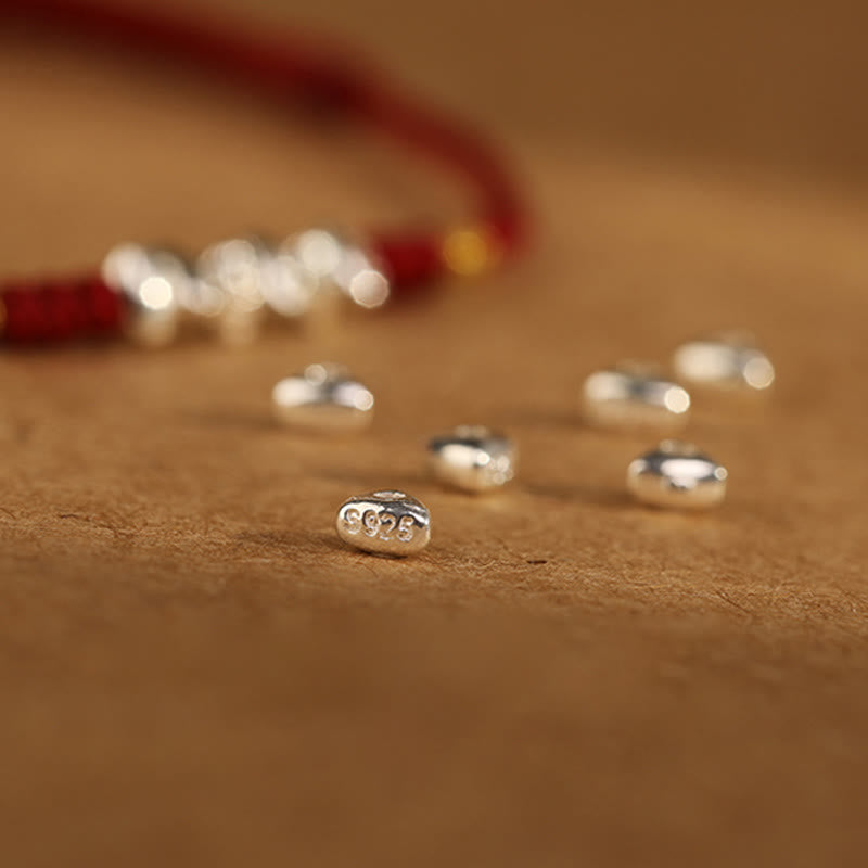 Pulsera trenzada ultrafina con hilo de plata de ley 925 y Buddha Stones para proteger la suerte - image 9