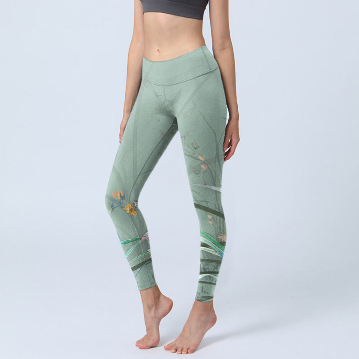 Leggings de yoga para mujer con estampado de Buddha Stones - Aguamarina mediana - US18，UK/AU22，EU50 (4XL) - image 1