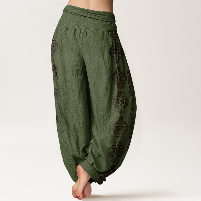 Buddha Stones Mandala Om Mani Padme Hum - Pantalones harén con cintura elástica para mujer - image 7