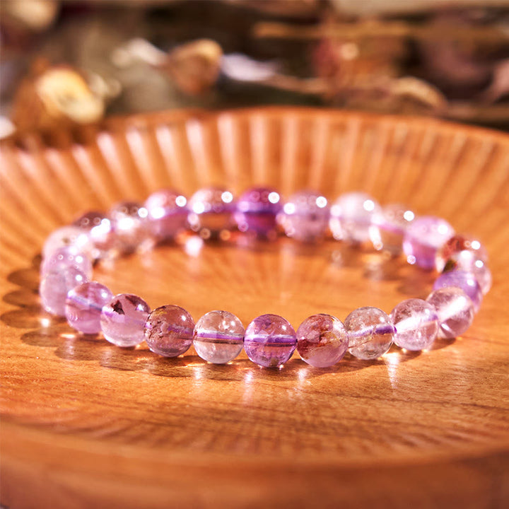 Pulsera de la calma con piedra de Buda, varios cristales, malaquita, lazurita, lapislázuli y hemimorfita. - Fantasma morado (circunferencia de la muñeca: 14-16 cm) - image 153