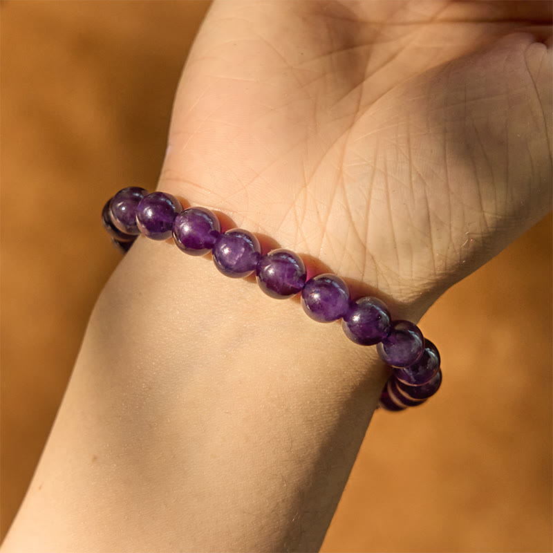 Pulsera de meditación para la paz interior con amatista natural y Buddha Stones