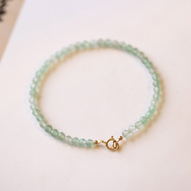 Pulsera de la suerte con cuentas ultrafinas de aventurina verde pequeña de 3 mm y Buddha Stones