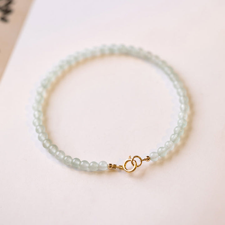 Pulsera de la suerte con cuentas ultrafinas de aventurina verde pequeña de 3 mm y Buddha Stones